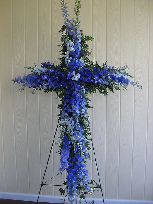 Blue Delphinium Cross Thoughts