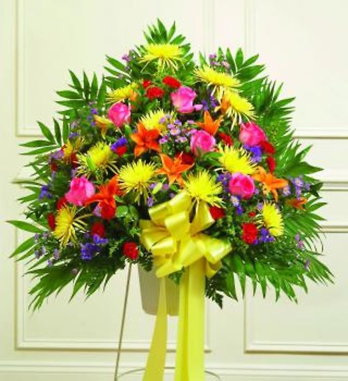 Colorful Sympathy Standing Basket Premium