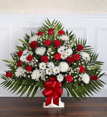 Love and Prayers Basket in Red and White