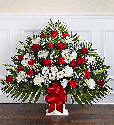 Love and Prayers Basket in Red and White