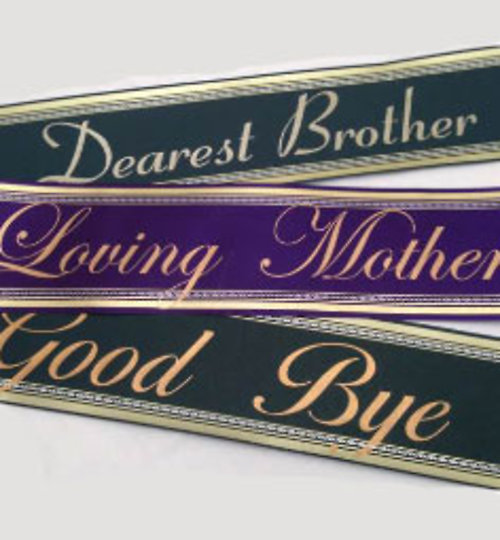 Funeral Ribbon Script up to 2 Words
