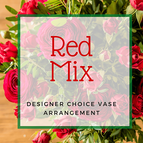 Red &#038; White Mixed Vase Arrangement