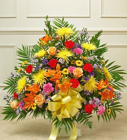 Heartfelt Bright Color Sympathy Basket