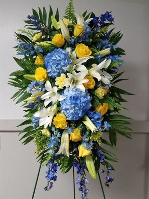 Blue and Yellow Standing Spray