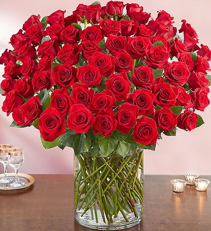 100 Red Rose Vase