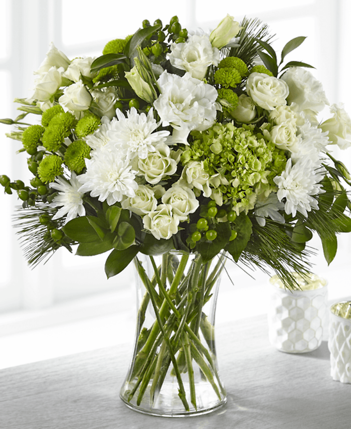 Thoughtful Sentiments Bouquet in Green &#038; White