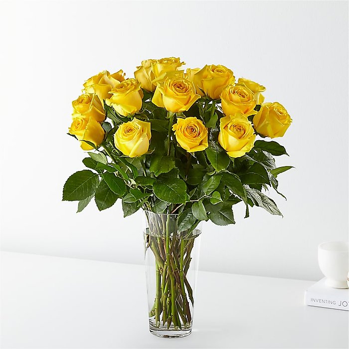 18 Long Stem Yellow Rose Bouquet