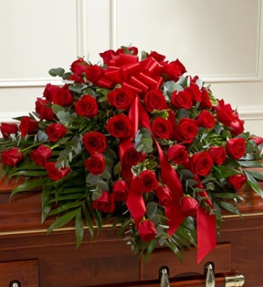 All Red Rose Casket Cover