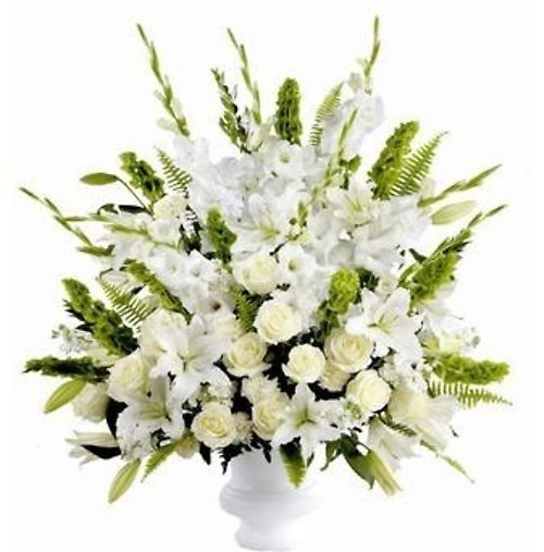 Classic Funeral Flowers in White
