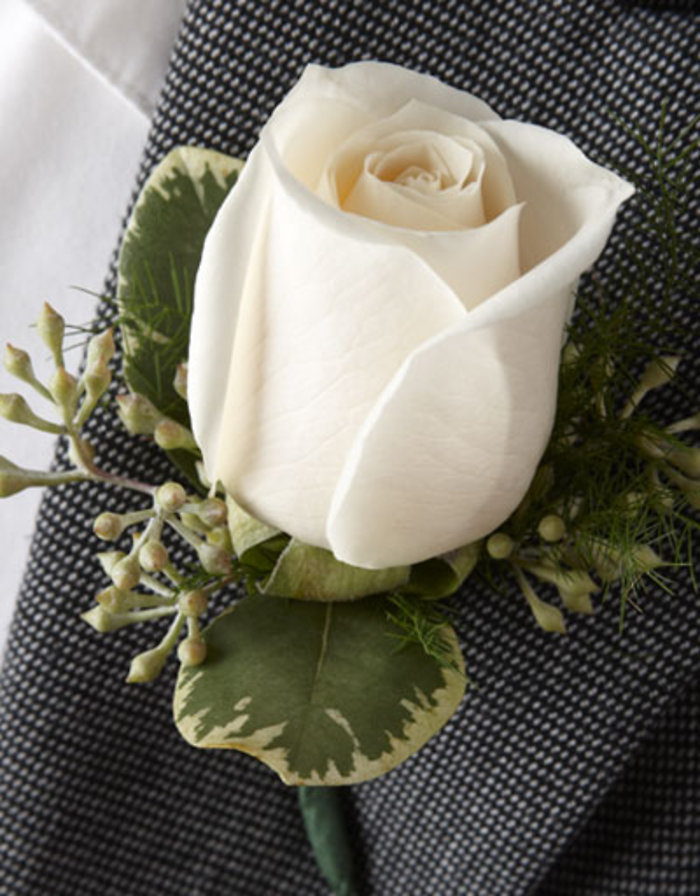 White Rose Boutonniere