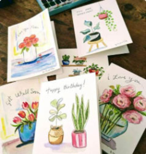 Local Artist Hand Painted Card