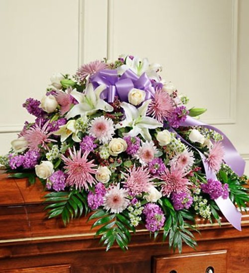 Lavender Thoughts Casket Cover