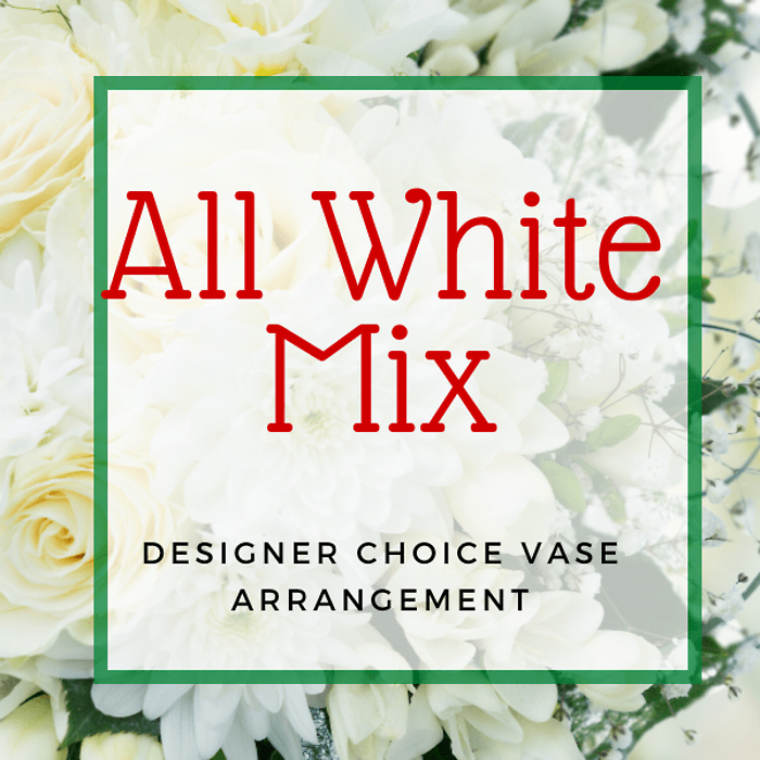 All White Vase Arrangement