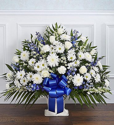 Heartfelt Blue & White Sympathy Basket