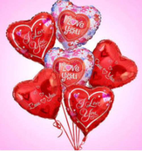 Six I Love You Balloons
