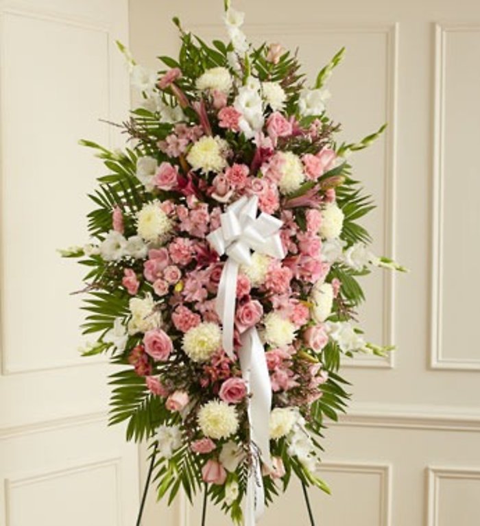 Pink &#038; White Standing Spray