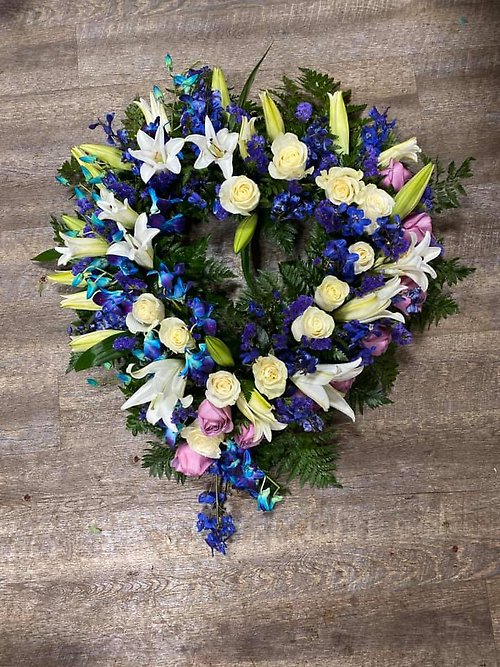 Blue Jewel Funeral Heart