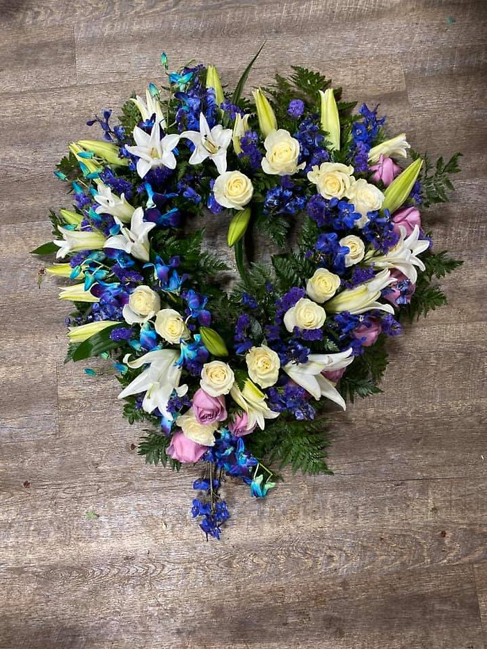 Blue Jewel Funeral Heart