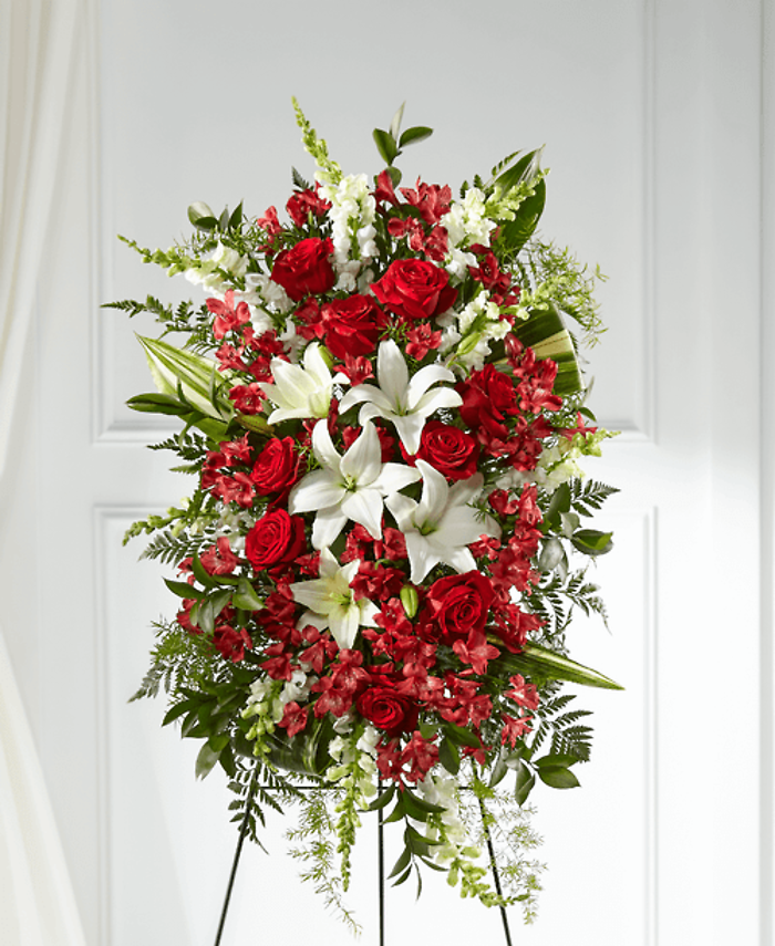 Everlasting Memory Standing Spray in Red