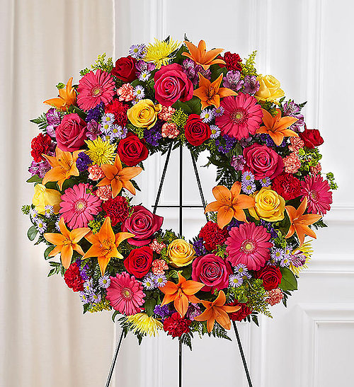 Bright Sympathy Round Wreath
