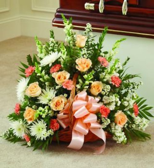 Orange &#038; White Sympathy Fireside Basket