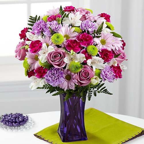 Lavender Pop Bouquet (made in a clear vase)