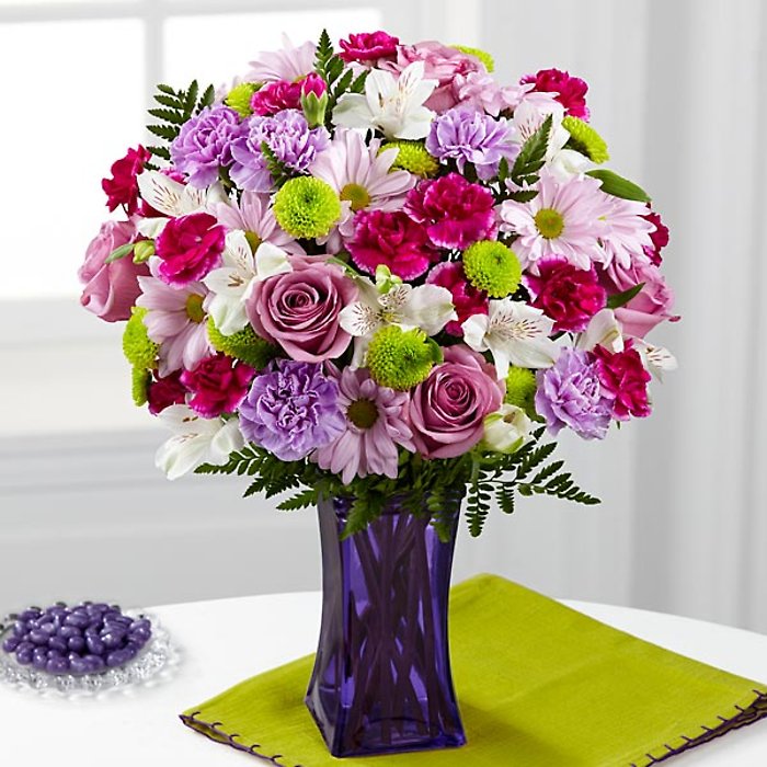 Lavender Pop Bouquet (made in a clear vase)